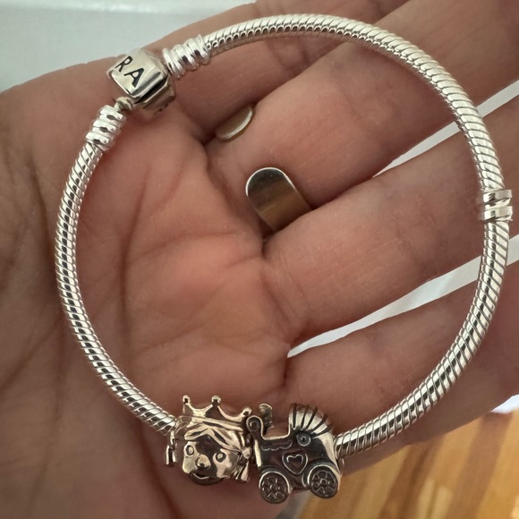 Children’s Pandora Silver Charm Bracelet w/Charms - Picture 8 of 10